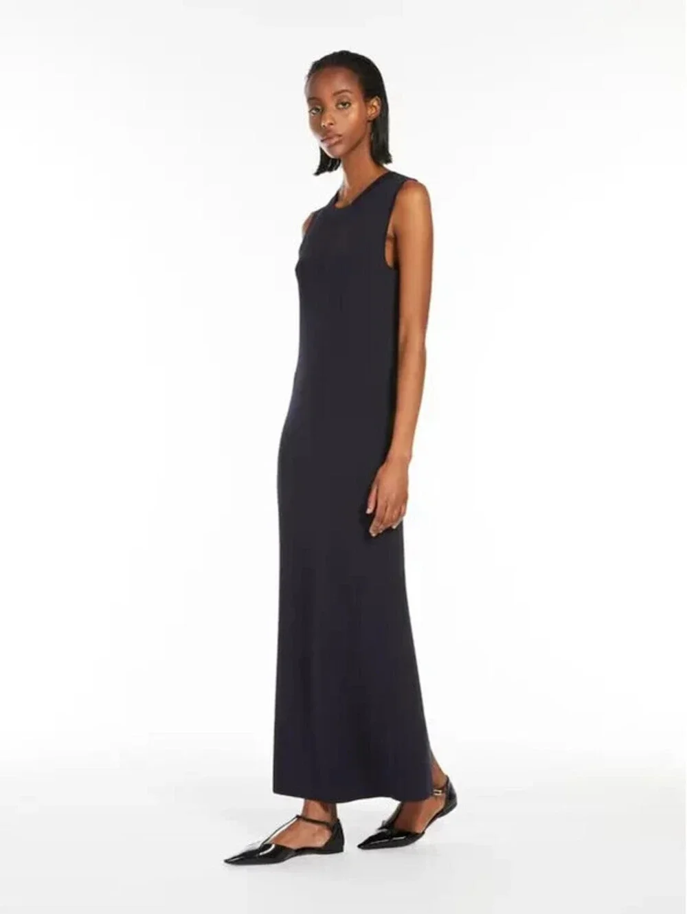 NEW, MaxMara viscose knit sheath dress Navy Size M #DD82